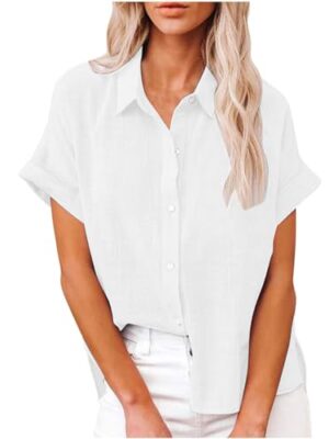 Cotton Linen Casual Button Down Shirt