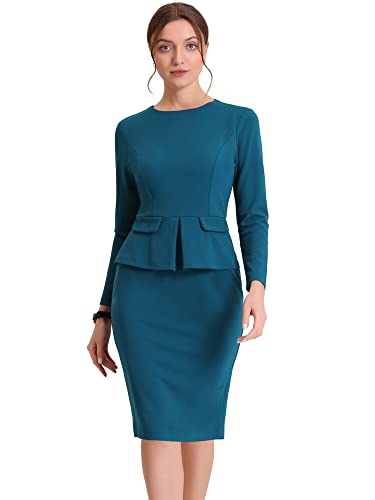 Bodycon Peplum Office Sheath Dress