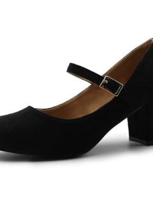 Mid Block Heels Mary Jane Ankle Strap Shoes