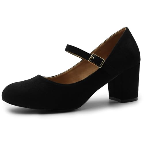 Mid Block Heels Mary Jane Ankle Strap Shoes