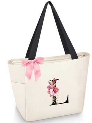 Vavabox Personalized Bridesmaid Tote Bag, Waterproof, Beige, L