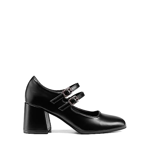 Square Toe Mid-Heel Dress Pumps