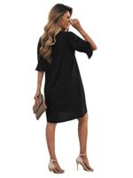 Famulily Women's V Neck Half Sleeve Summer Dress S-XXL