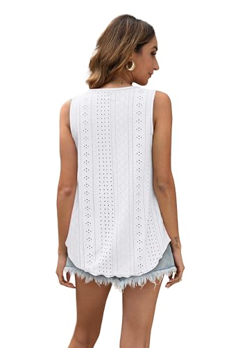 Sleeveless Eyelet Embroidery Top