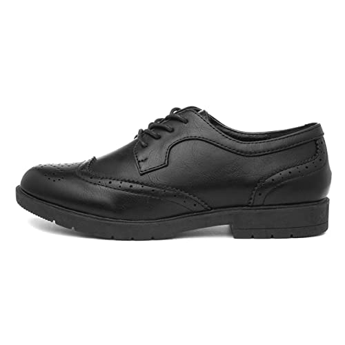 Black Brogue Lace-Up Shoe