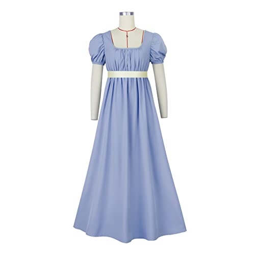 Green Regency Dress with Sash, Empire Waist