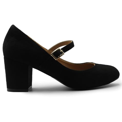 Mid Block Heels Mary Jane Ankle Strap Shoes