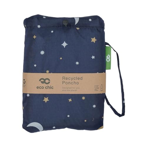ECO CHIC Waterproof Foldable Adult Rain Poncho with Hood