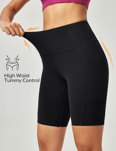 High Waist Cycling & Gym Shorts with Pockets