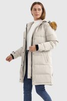 Insulated Down Coat with Faux Fur Hood