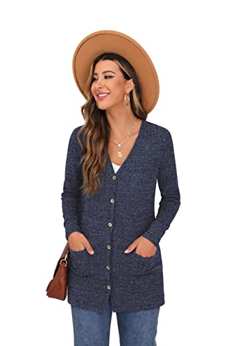 Long Sleeve V Neck Cardigan with Pocket