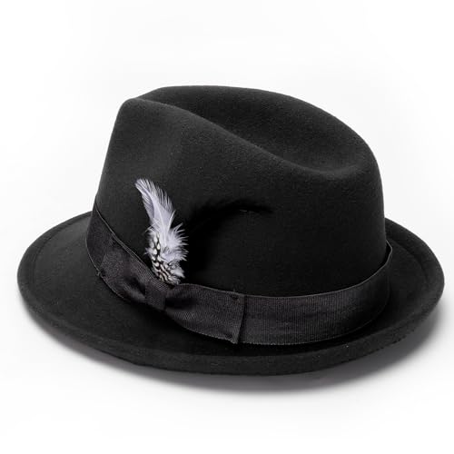 Classic Fedora Hat with Feathers