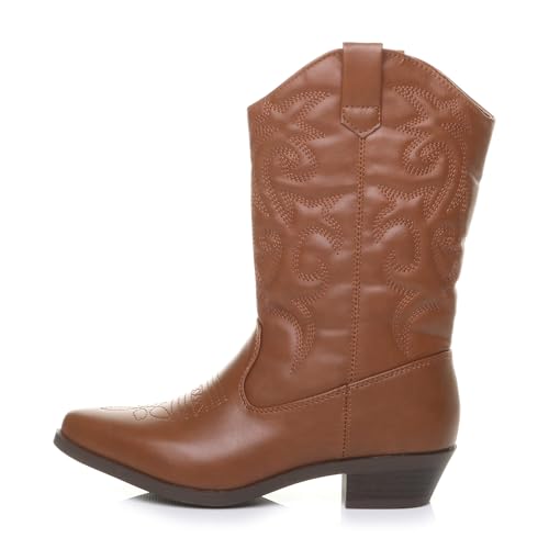 Low Block Heel Western Ankle Boots