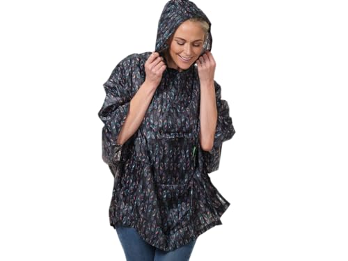 ECO CHIC Waterproof Foldable Adult Rain Poncho with Hood