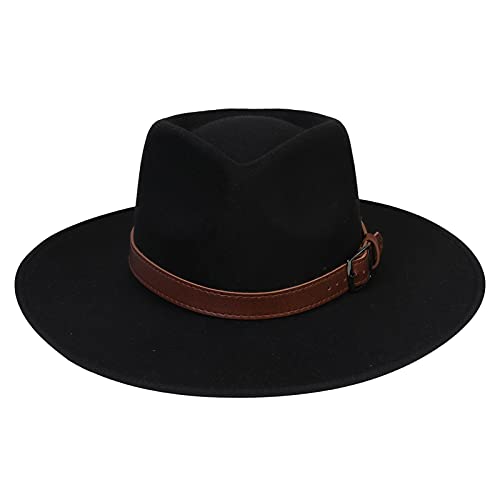 Wool Felt Fedora Hat - One Size - Black