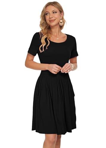 Short Sleeve Pleated Casual Dress