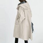 Windproof Hooded Trench Coat with Pockets