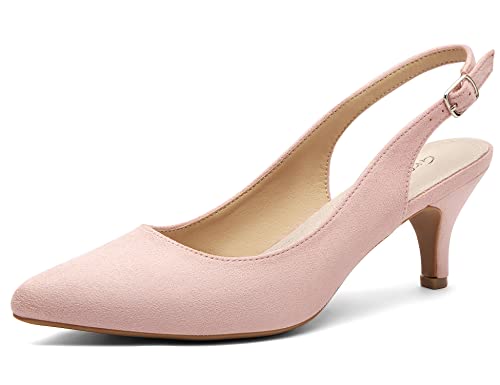 Pointed Toe Slingback Kitten Heel Sandals