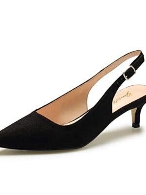 Kitten Heel Slingback Shoes Black 38 EU