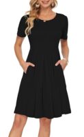 Short Sleeve Pleated Casual Dress