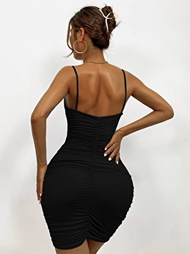 Sexy Mini Bodycon Ruched Tank Dress