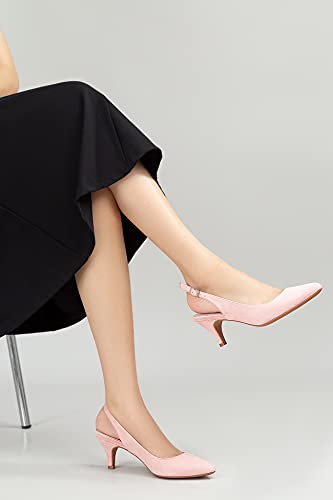 Pointed Toe Slingback Kitten Heel Sandals