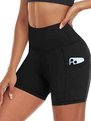 High Waist Gym Shorts with Pockets