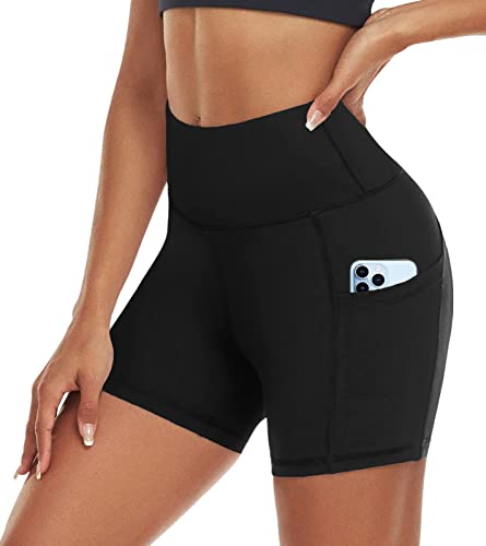 High Waist Gym Shorts with Pockets