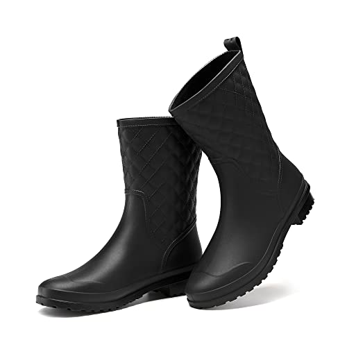 Mid Calf Waterproof Rain Boots