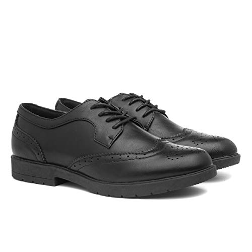Black Brogue Lace-Up Shoe