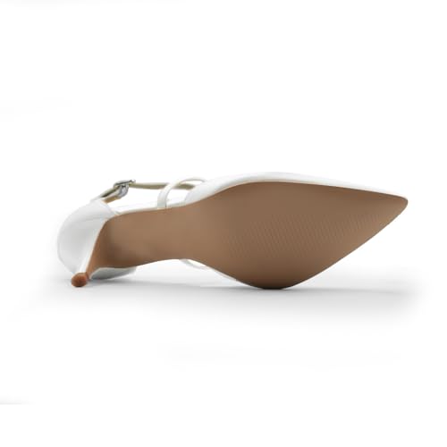 Ankle Strap Low Heel Court Shoes - Large Size