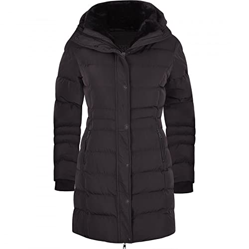 Quilted Winter Parka with Fur Hood