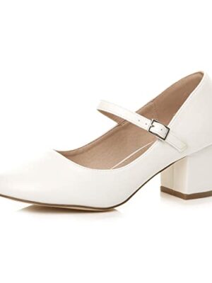 mid block heel strap court shoes