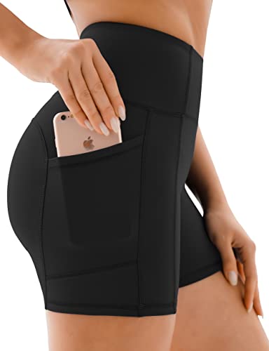 High Waist Gym Shorts with Pockets
