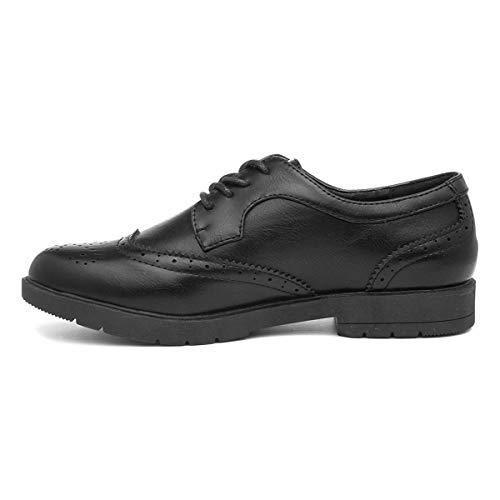 Black Brogue Lace-Up Shoe