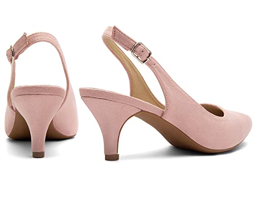 Pointed Toe Slingback Kitten Heel Sandals