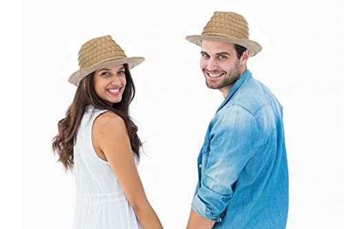 Lace Straw Fedora Hat