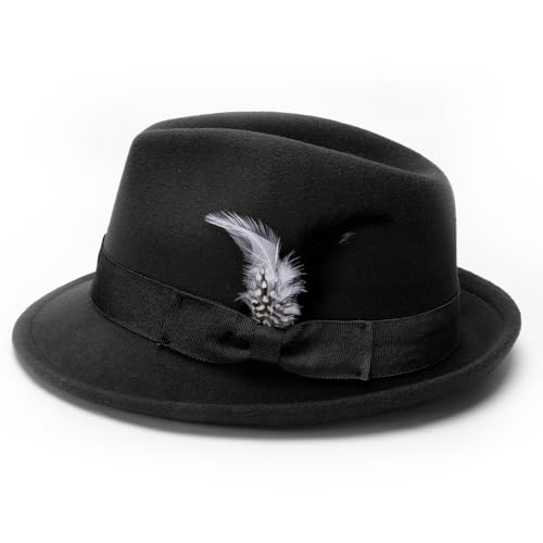 Classic Fedora Hat with Feathers