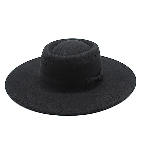 Black Wide Brim Fedora with Bow