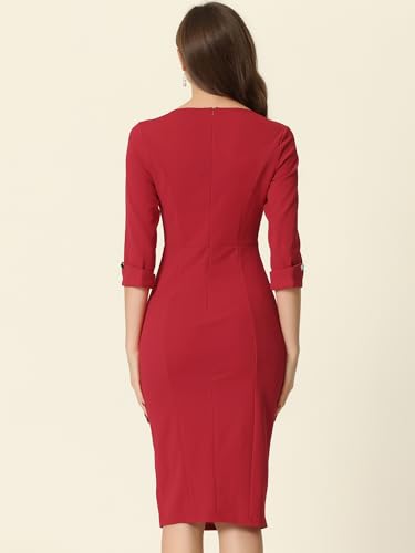 Boat Neck Midi Sheath Dress