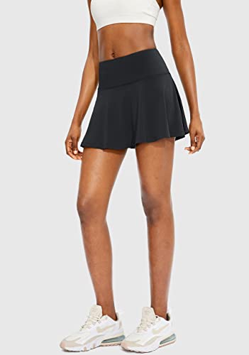 Pleated High-Waisted Athletic Skort with Pockets