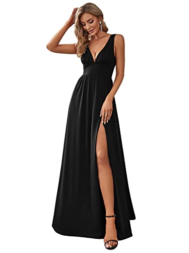 V Neck Sleeveless Evening Dress