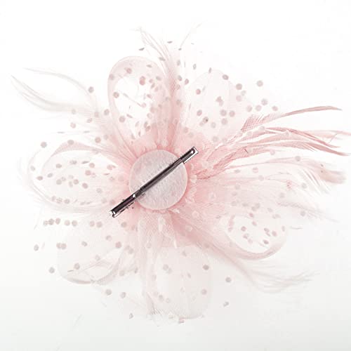 Fascinator Hat with Mesh, Ribbons, & Feathers