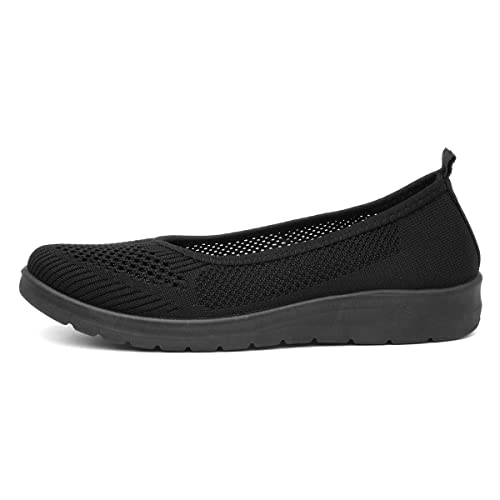Black Slip-On Ballerina Shoes