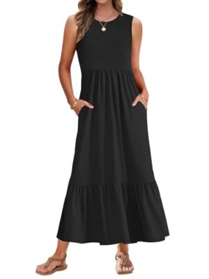 Sleeveless Maxi Dress with Pockets