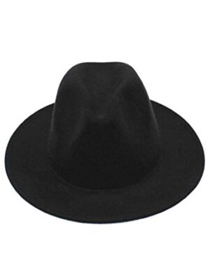 Black Wide Brim Fedora Hat