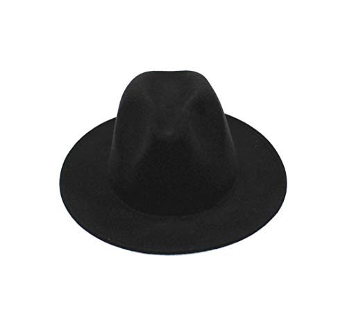 Black Wide Brim Fedora Hat