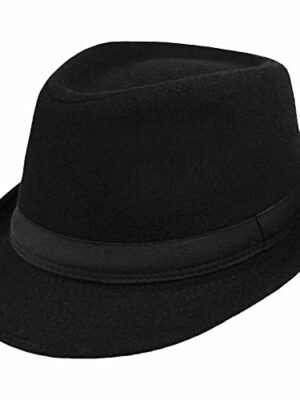 Classic Felt Trilby Hat - Black
