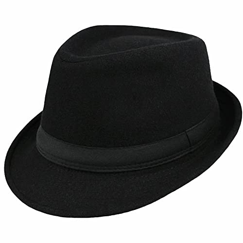 Classic Felt Trilby Hat - Black