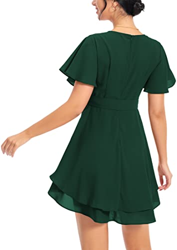Short Sleeve V-Neck Skater Dress
